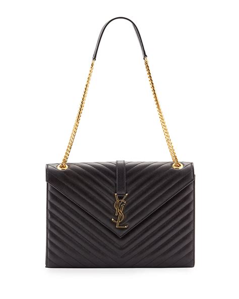 v-flap ysl monogram leather pouch clutch bag|Saint Laurent YSL Monogram Flap Clutch Bag in Grained Leather.